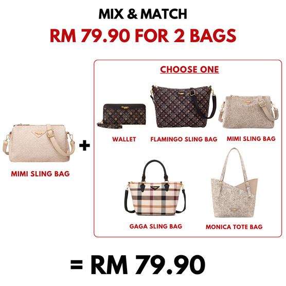 MIMI SLING BAG - RATTAN CB, BEIGE